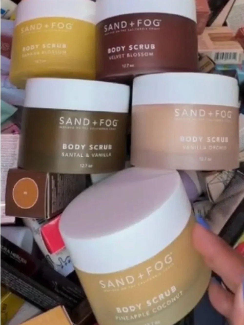 Sand & Fog  Body Scrub Collection - Banana Blossom & Guava Mango & Vanilla - X3